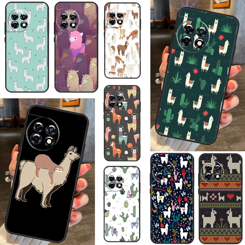 Llama Alpaca Pattern Case For OnePlus 11 10 9 8 Ace Pro 11R 9RT 10T 8T OnePlus Nord N20 N10 2T CE 2 Lite Cover