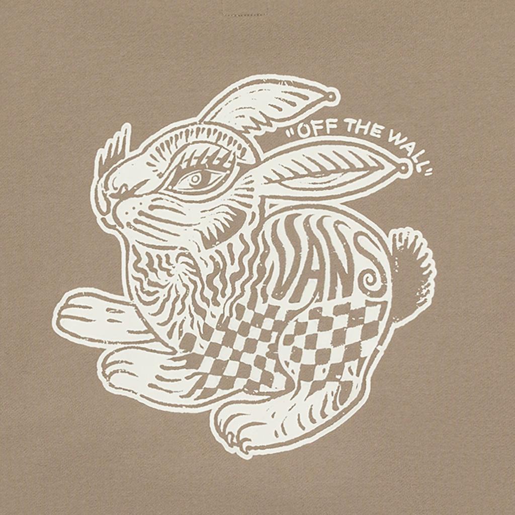 Vans Patchwork Letter And Bunny Print Crew Neck Sweatshirt Women Tops Light-Brown VN0008YBYEH