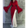 Frühlings Elegantes Satin Zweiteiliger Look Abendkleid für Damen, Formelles Partykleid für Europäer & Amerikaner, Grenzüberschreitende Bekleidung