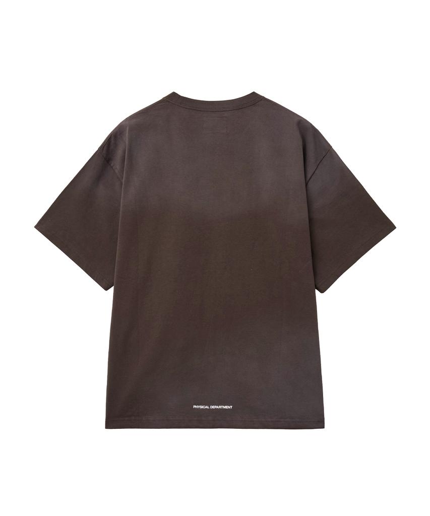 PHYPS MOTORCYCLE Winglogo Spray Dying Short Sleeve Brown