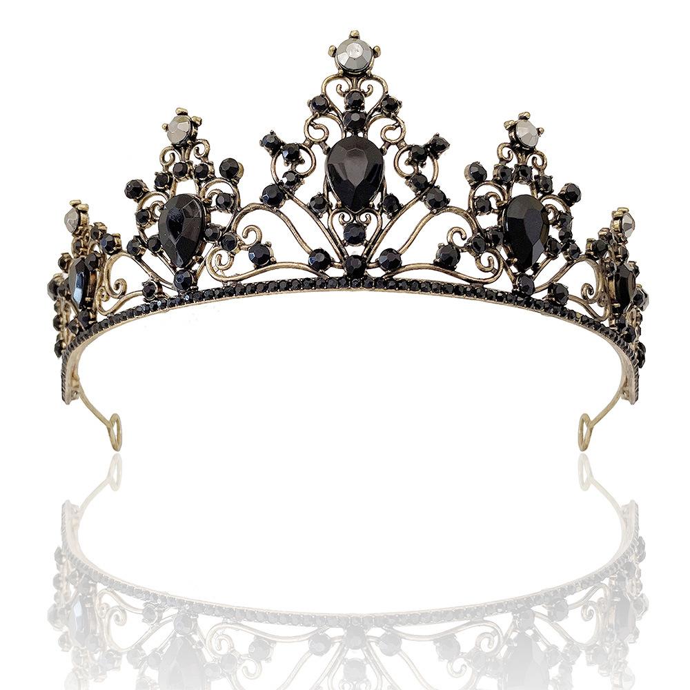 Black Bridal Female Crown Jewelry Rhinestone Color Crown Headband Hair Accessories Bridal Wedding Tiara Hair Accessories