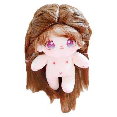 Niannyyhouse Poupée en coton de 20 cm, jouet en peluche, cheveux longs et raides, fille, cheveux frits, sans attributs, poupée à habiller (4-Squelette inclus)
