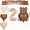8Pcs Matte Frosted Brown Bear Aluminum Film Balloons Retro Caramel Cream White Love Balloons Birthday Party Festival Celebration