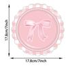 10pcs Paper Plates Bow Themed Party Decoration Bow Shape Disposable Material Bow Shape Napkins Coquette Style Pink Color