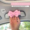 1Pc Car Roof Armrest Covers Soft Suede Protective Cover Car Roof Handle Cover Auto Interior Cute Bow Tie Accessories