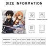 S-Sword Art O-Online SAO Pillow Case Sofa Living Room Bedroom Double-sided Printing Square Cushion Nap Time Pillow Case