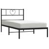 Vidaxl Metal Bed Frame with Headboard, Black, 80X200 Cm