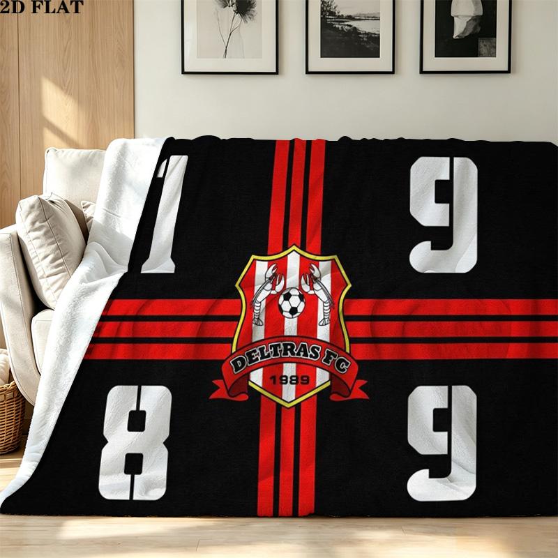 Deltras fc Print Flannel Blanket High Quality Warm Comfortable Cover for All Seasons Perfect for Gifts Home Decor