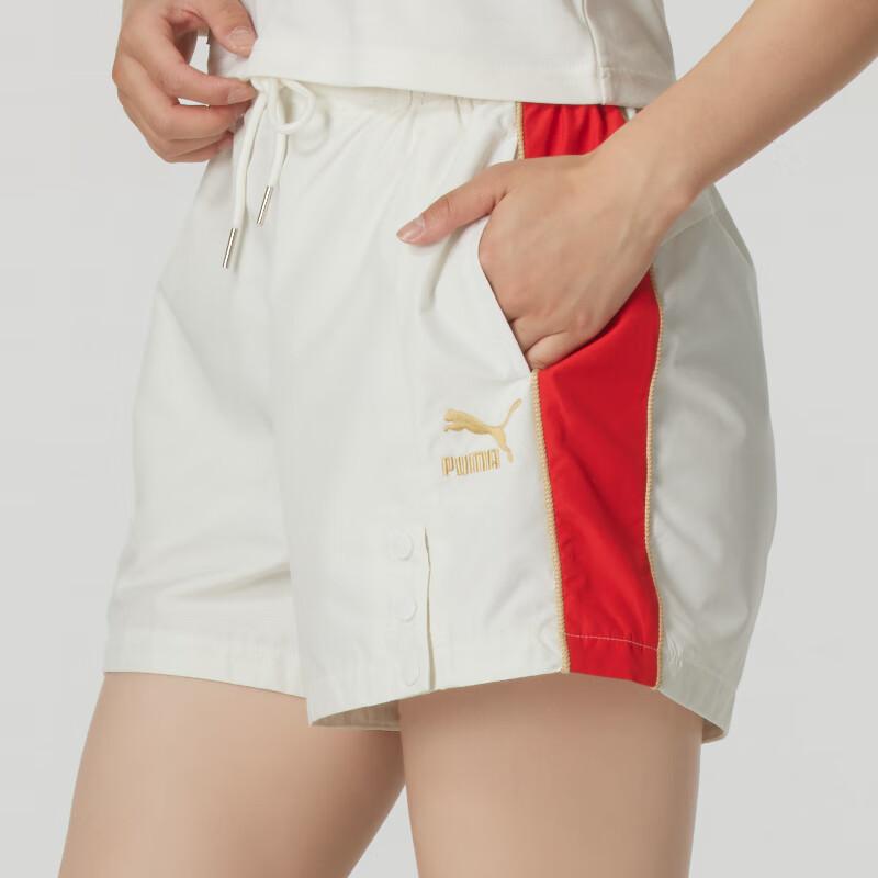 PUMA Color Block Outdoor Breathable Comfortable Mid Waist Three Quarter Shorts Women shorts Off-White 629236-65