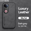 KEYSION Luxusní retro PU kožené pouzdro pro VIVO V50 5G Měkký silikon + PC nárazuvzdorný zadní kryt telefonu pro VIVO V50 5G