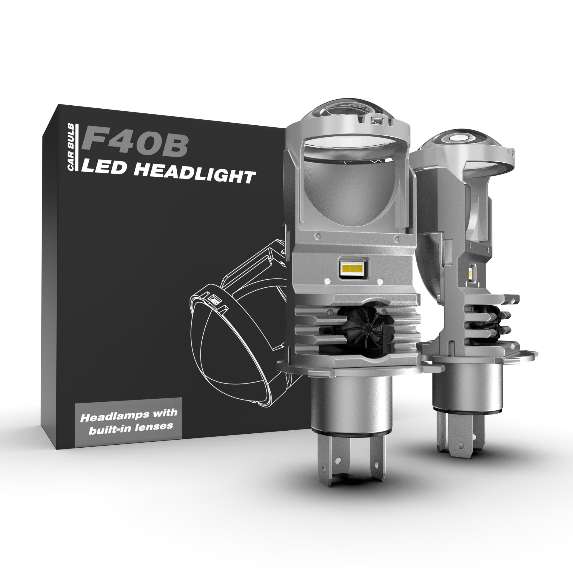 

F40B H4 светодиодные линзы Мини H4 линзы для фар Bi-LED линзы проектора головная фара ледяная лампа дальнего и ближнего света для модернизации автомобиля мотоцикла H4/9003/HB2 Hi/Lo