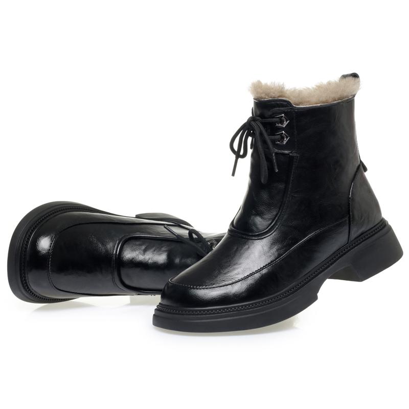 Fashion AIYUQI Women's Ankle Boots 2025 New Non-slip Warm Genuine Leather Female Winter Shoes Large Size Platform Snow Boots For Women