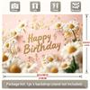 1pc Floral Birthday Backdrop - Party Supplies