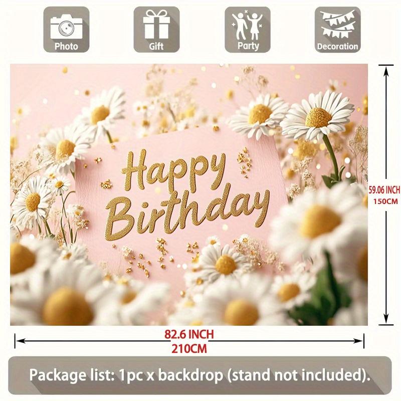 1pc Floral Birthday Backdrop - Party Supplies