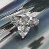Damen Ehering Birnenschliff Zirkonia Diamant Verlobungsring Stilvoller Schmuck Geschenk