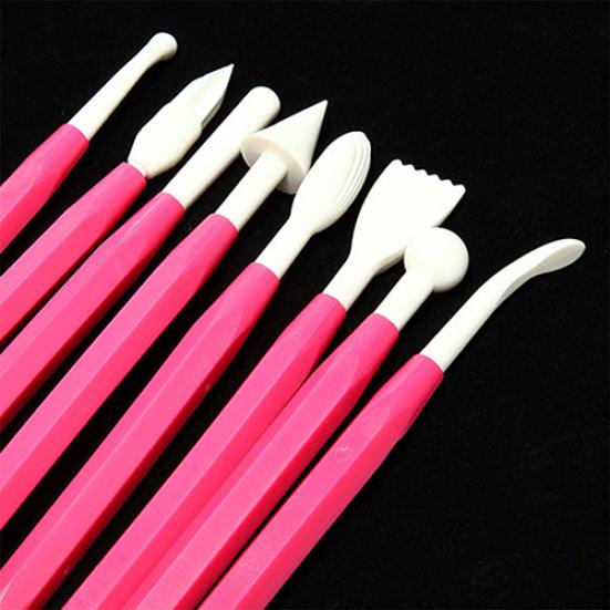 11 Pcs Sugarcraft Fondant Smoother Cutter Embosser Baking Rolling Tool Kit Set
