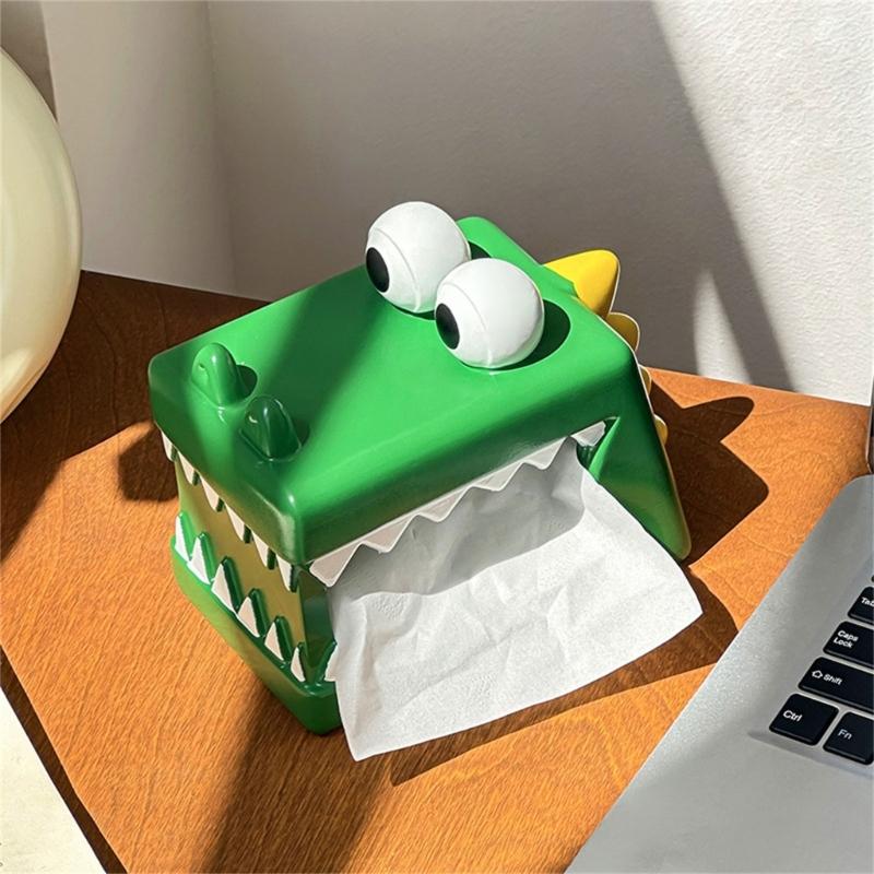 Alligator Tissue Dispenser Sturdy Resin Surfaces Easy Cleaning Practical Living Room Bedroom Organizers