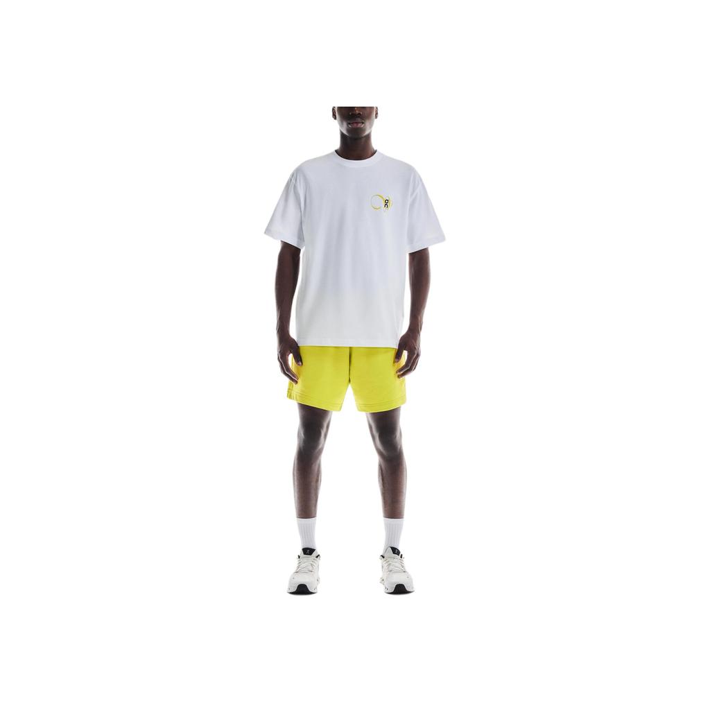On Club-T Grafik-Logo Lockerer Schnitt Überschnittene Schultern Kurzarm T-Shirt Herren Tops Weiß Limette 1MF11842929