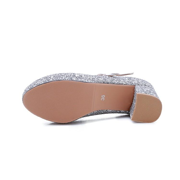 Velikost 33-43 Dámské červené třpytivé zlaté boty na vysokém podpatku, Mary Jane lodičky s dvojitým přezkovým páskem, společenské svatební