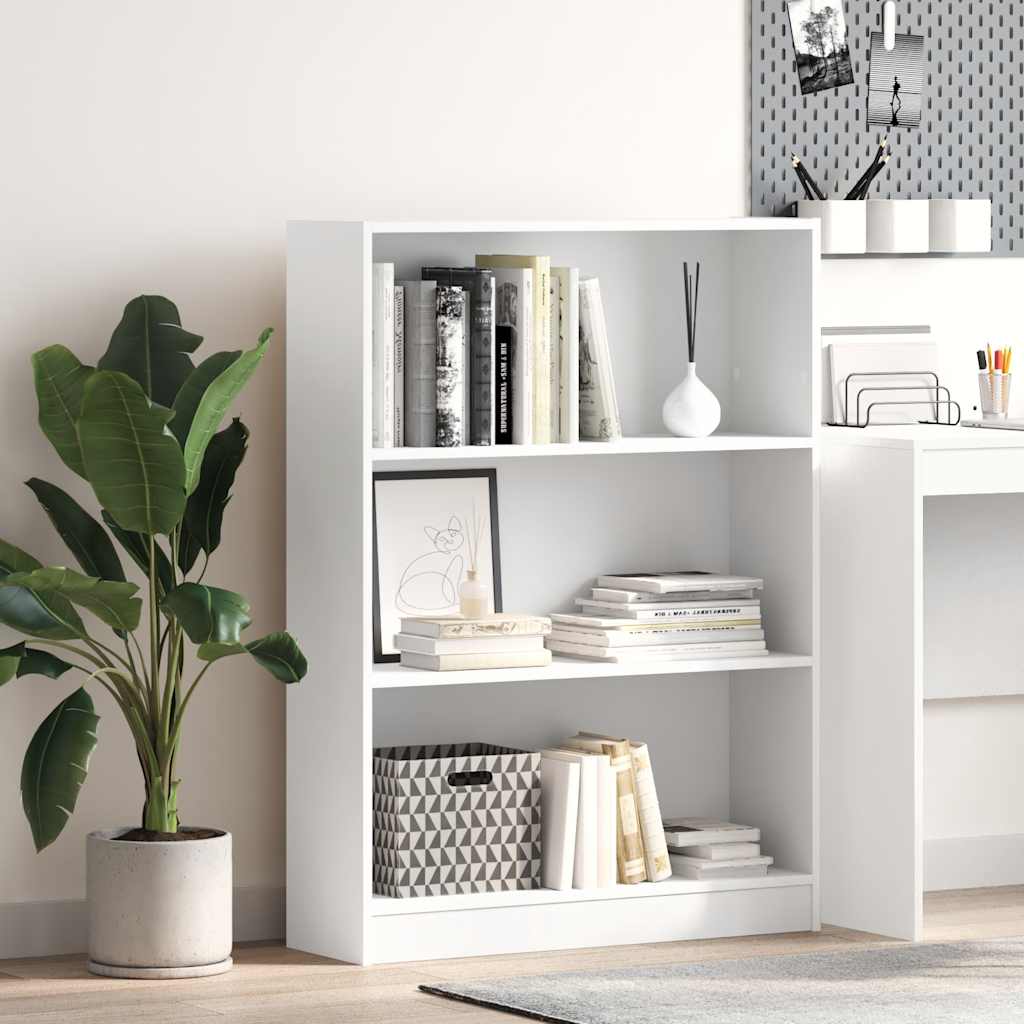 Bookshelf White 80 x 24 x 109 cm Engineered Wood