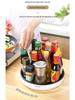 Rotating Kitchen Spice Set: Salt & Sauce Storage Jars with Tray