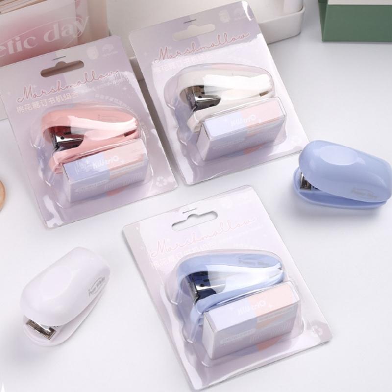 Small Stapler Colorful Paper Binding Stapler Machine Fashion Stapler Stationery School Office Binding Paper Stapler