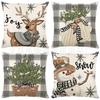 New Model Snowman Print Linen Super Soft Christmas Theme Sofa Pillow Cover Cushion Cover