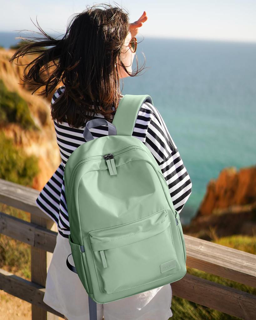 HOMIEE Women's Lightweight Backpack, School Bag, Commuter Bag, Adult A4 Size, High School Student, 15 Pockets, Waterproof, Fits 14-inch PC, Business