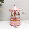Deluxe Carousel Music Box Light Up with Clockwork 4 Horses Carousel Romantic Toys Handmade Music Box Party Favors