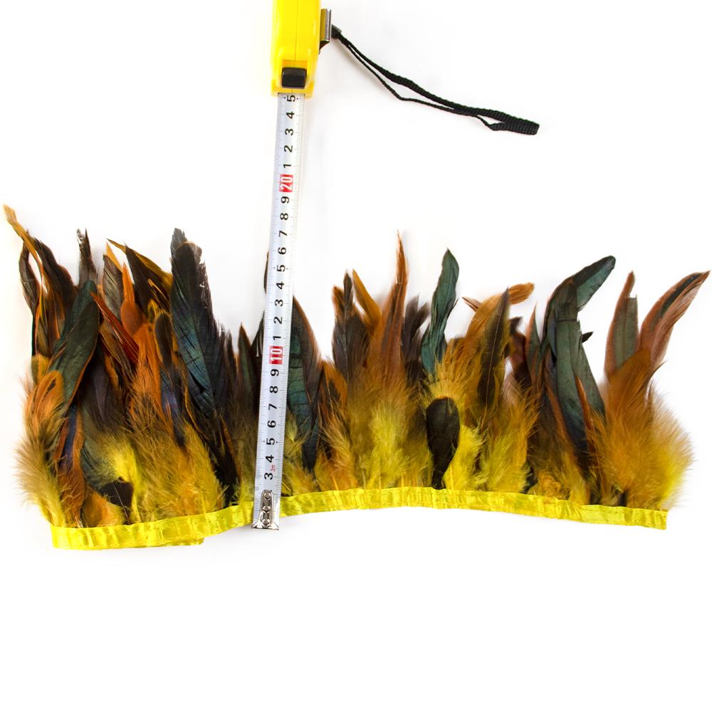 1Meter Colored Rooster Feathers Trims 15-20cm Natural Chicken Feathers Carnival Cosplay Clothing Dress Sewing Plume Decoration