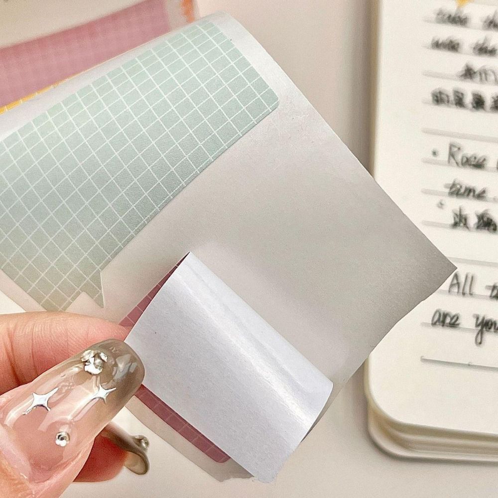 100PCS/Set Pull-out Design Sticky Note Full Adhesive Tearable Notepad  School Office Supplies
