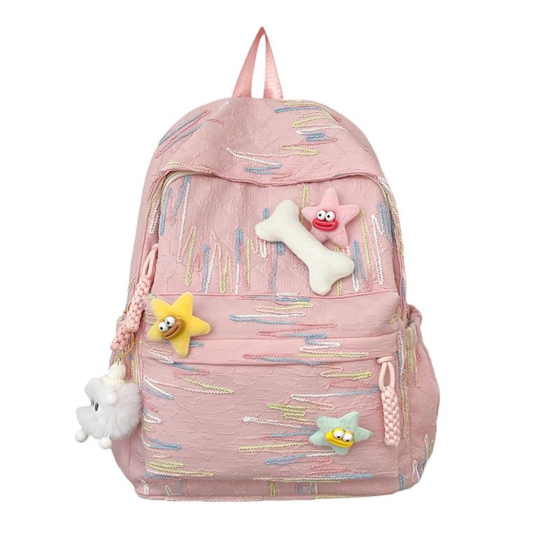 Korean-style Fresh Backpack, InS-style Fashionable Embroidered Thread Computer Backpack