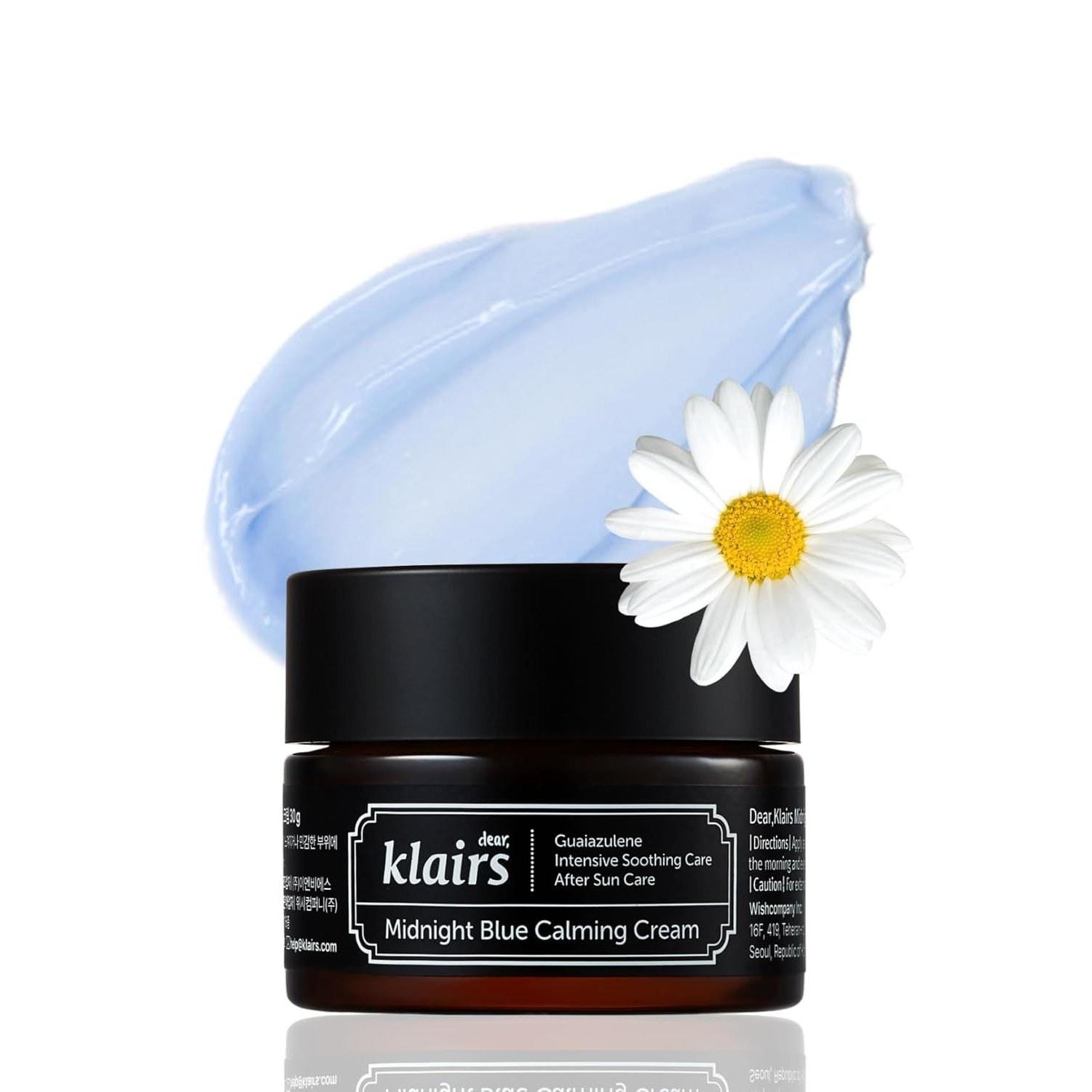 Sensitive skin irritation cream Klairs Midnight Blue Calming 30g low CICA guaiazulene redness care barrier face night moisturizing skincare cooling