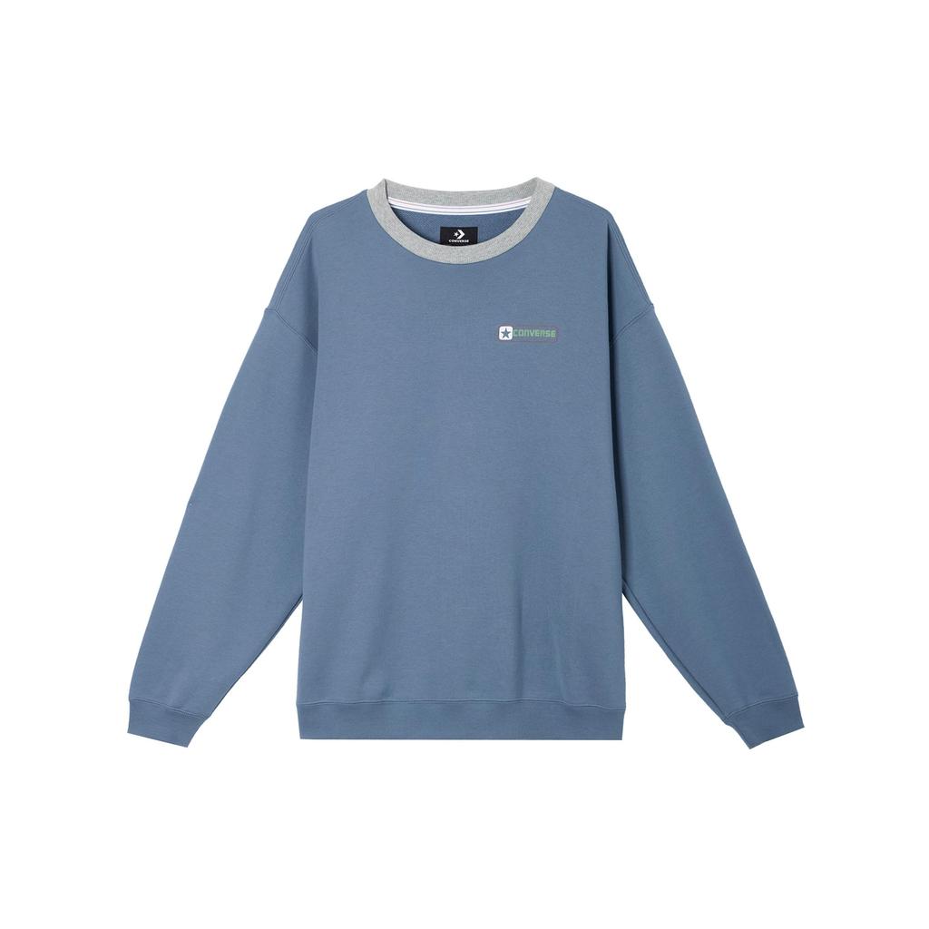Converse Sweatshirts Men's Blue Crew Neck Moderate 10028407-A03