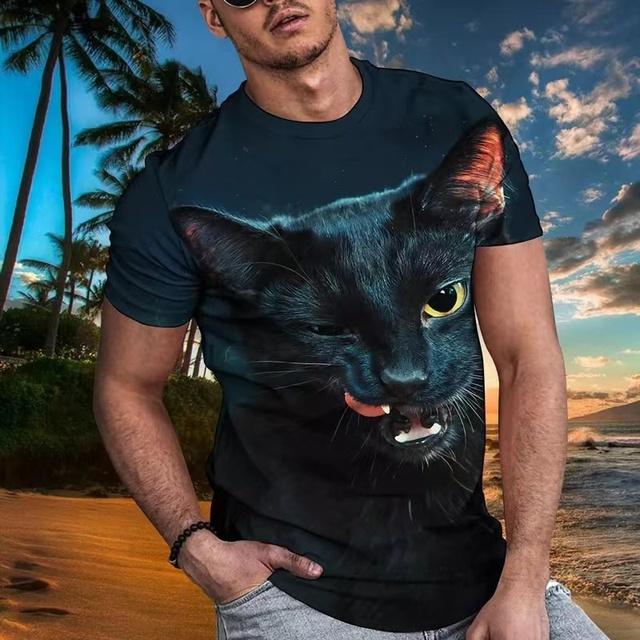 2023 New Men's T-shirt Pet Print Shirt Funny Clothing Summer Fashion Short Sleeve Tees Unisex Oversized Breathable Streetwear