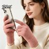 Thermal Wool Lined Mittens Knitted Touchscreen Gloves for Women Men Winter Warm Five Finger Gloves Daily Commuting Driving Cold Weather Texting And