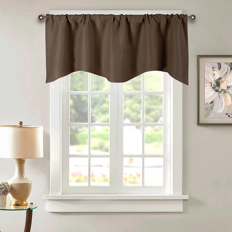 Blackout Valance Curtain High Density Polyester Solid Color Window Treatment Room Darkening Pelmet Modern Header for Windows and Doors