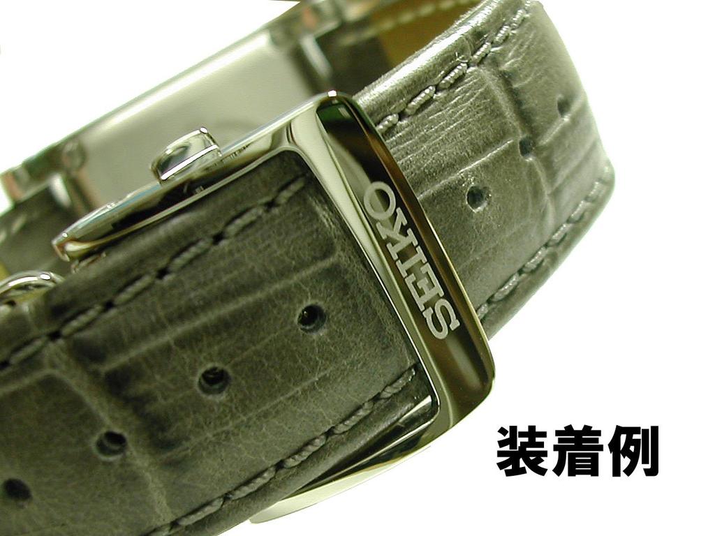 SEIKO 18mm wide with SEIKO [Seiko] D-buckle, push-button type, logo, silver.