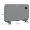 1200W Electric Convector Heater, Freestanding or Wall Mounted, Space Heater with Adjustable Thermostat, Timer, Grey