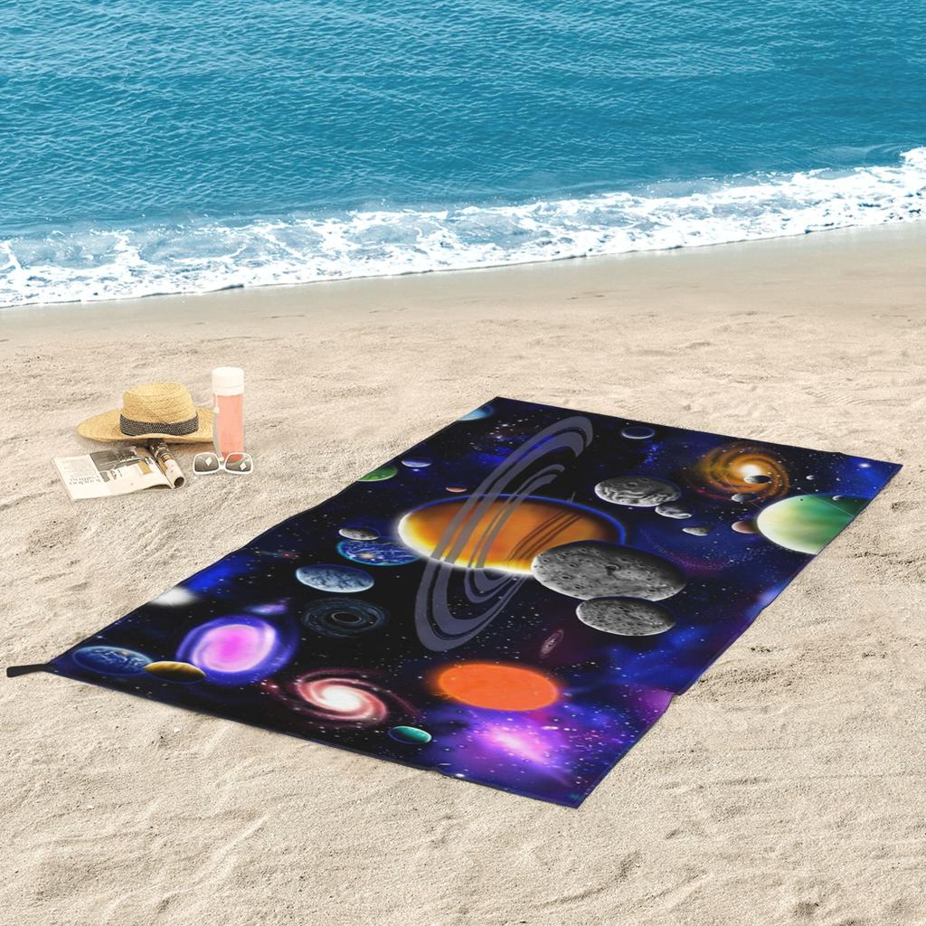 Solar System Space Planets Universe Beach Towel Soft Microfiber Quick Dry Absorbent Quick Towels For Bath