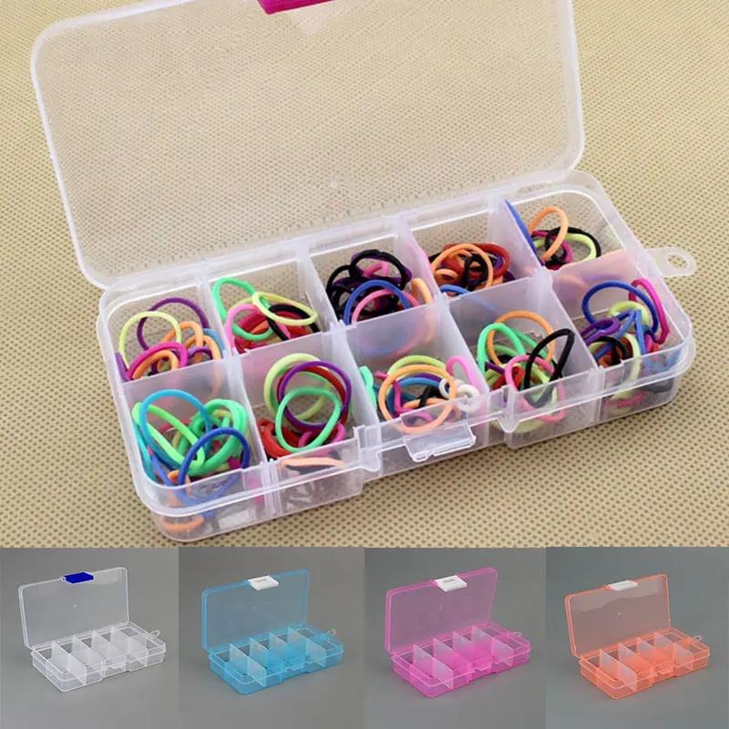 10 Grids Storage Box Container Jewelry Bead Case Organizer Boxes Case Compartments Plastic Transparent Detachable Organizadores