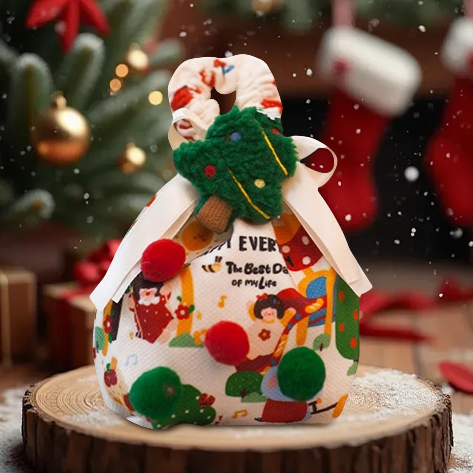 Christmas Treat Bags Christmas Gift Bags Reusable Gift Bags Christmas Candy Apples Cloth Bags For Party Favors Stocking Stuffer Christmas tree
