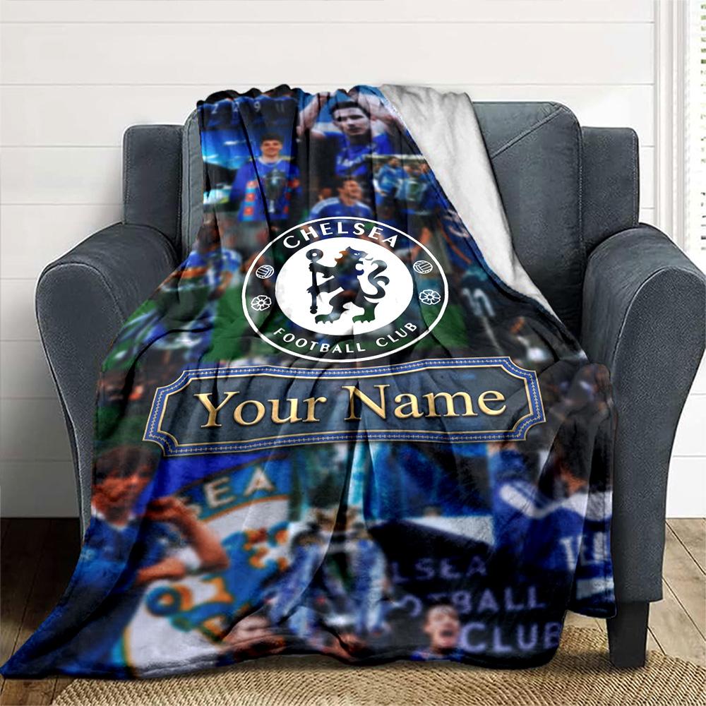 Chelsea Fc Football Player Customize Text Blanket Lightweight Customizable Blanket Comfortable Suitable for Sofa Livingroom Nap Bed for All Occasions