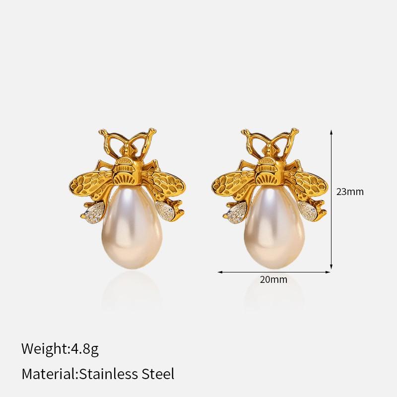 Hot-selling new ins wind titanium steel stud earrings in Europe and America, high-end trend wind stainless steel earrings, electroplated 18K gold jewe