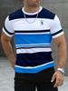 Men's 3DShort-sleeved Striped Design T-shirt, Short-sleeved T-shirt, Quick-drying, Breathable, Comfortable, Casual, Street Style