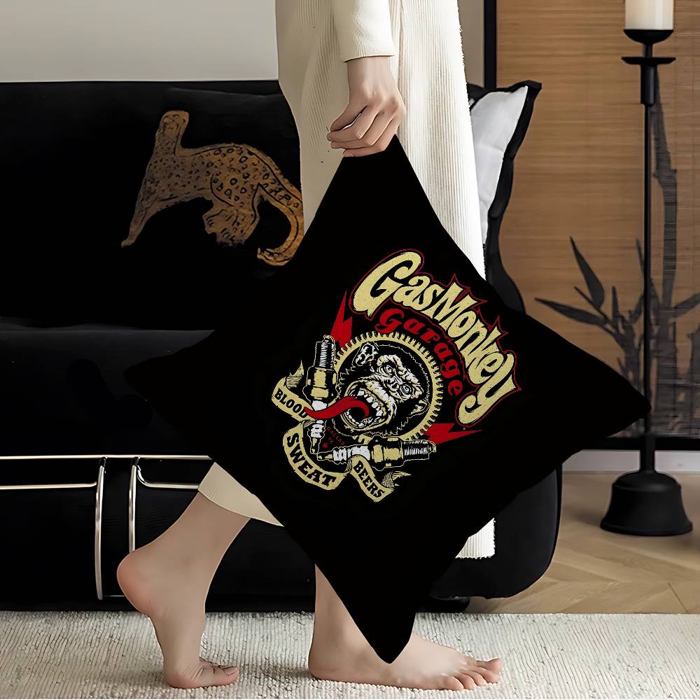 GGas MMonkey GGarage Logo Personalized Pillow Cover Kids Bedroom Wild Party Decor Pillowcase kid Birthday shower Gift