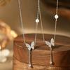 Butterfly Tassel Necklace Women Luxury Clavicle Chain Dainty CZ Pendant Ins Style