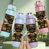 1PC Decorative Bee Pillow Print 750ml Color Plastic Sports Water Bottle Leakproof Flip Straw Lid Suitable for Sports Office Home Use