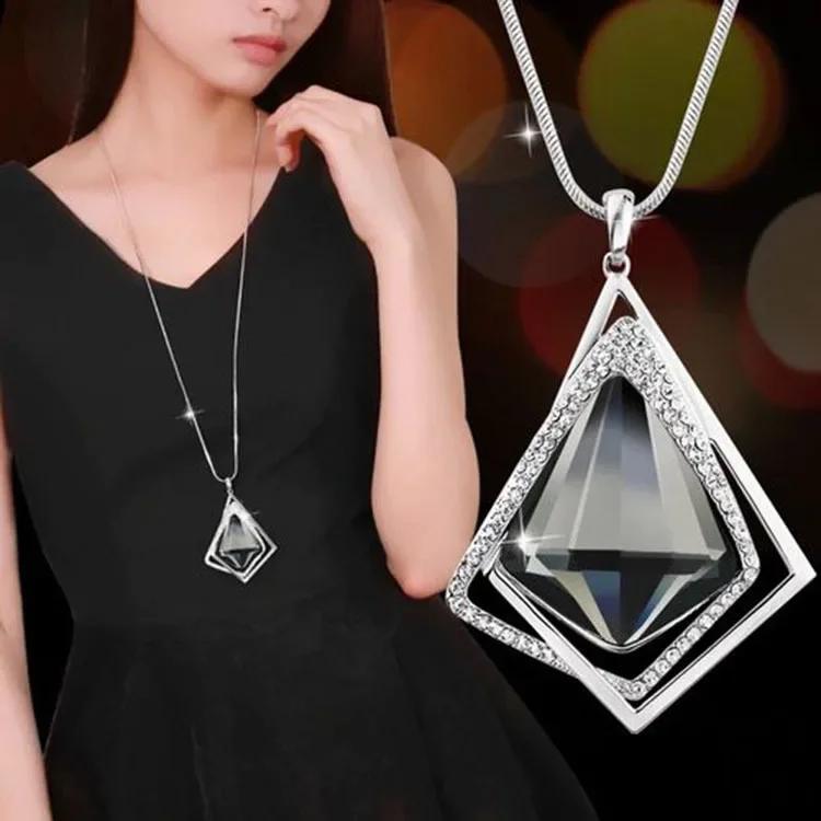 Classic Geometric Irregularity Pendant Long Necklace for Women New Sweater Accessories Cute Gifts Hip Hop Jewelry