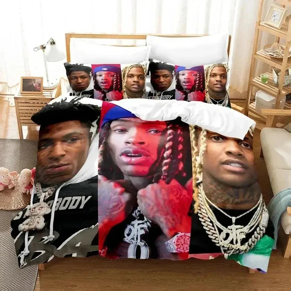 New 3D Print Lil Durk Rapper Comfortable Duvet Quilt Cover Pillowcase Bedding Set Children Bedroom Decoration Home Textile